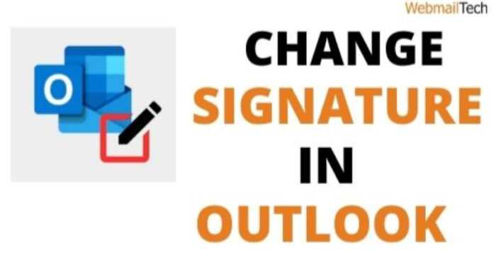 outlook change signature
