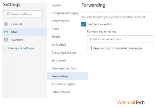 forward email from outlook automatically
