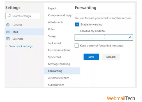 automatically forward Outlook emails to Gmail addresses.