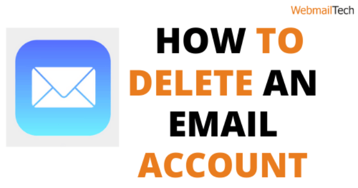 What is the procedure for deleting an email account?