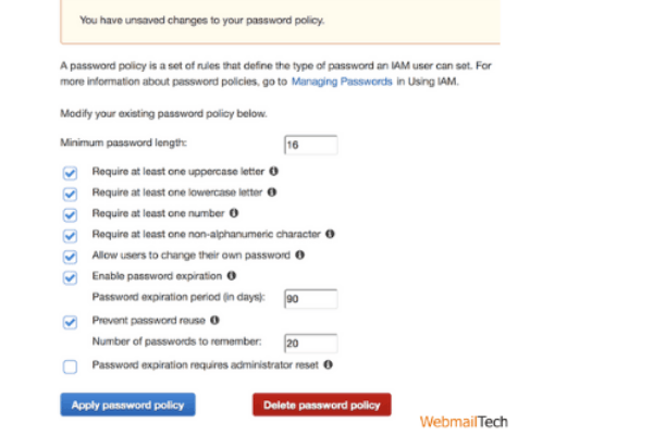 Select the Apply Password Policy button.
