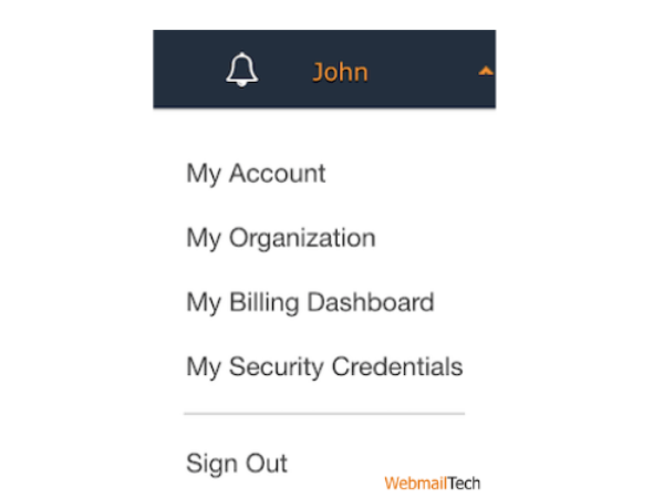 Click your user name on the right side of the navigation bar, then click Security Credentials. Continue to Security Credentials if possible. Then expand the Multi-Factor Authentication (MFA) section on the website.