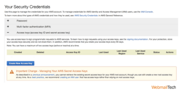 Delete Your AWS Account’s Root User Access Keys