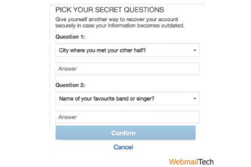 Select the secret question you like and set an appropriate answer for the same. Click on ‘Continue’ button.
